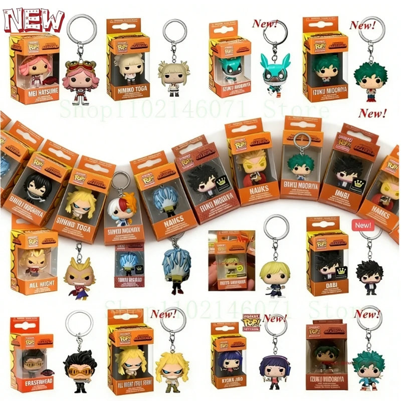 Funko Pop Keychain Toy My Hero Academia Deku Kyoka Jiro Neito Monoma Izuku Midoriya Shoto Todoroki All Might Bakugo PVC Toys