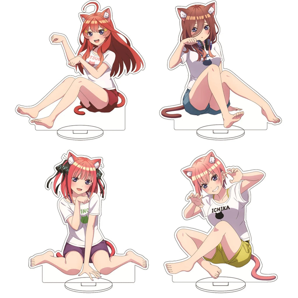 16CM Anime The Quintessential Quintuplets Nakano Nino Nakano Yotsuba Nakano Miku Nakano Ichika Cos Acrylic Figure Stand Ornament