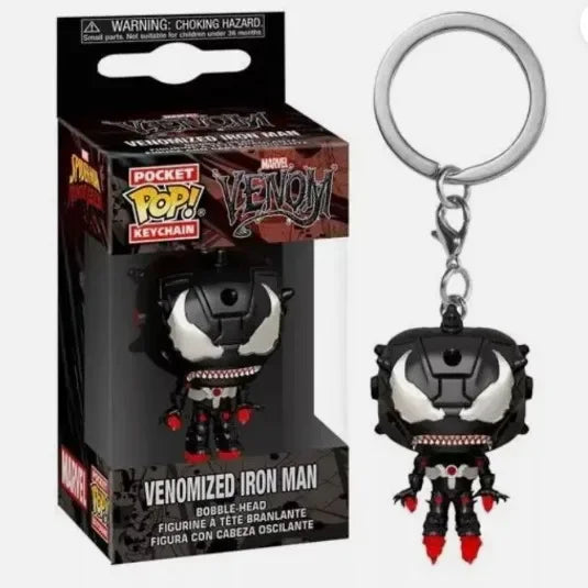 FUNKO POP The Avengers Marvels Iron Man Rocket Spider-man Hulk Loki Thor Captain America Panther Pocket Keychain Model Toys Gift