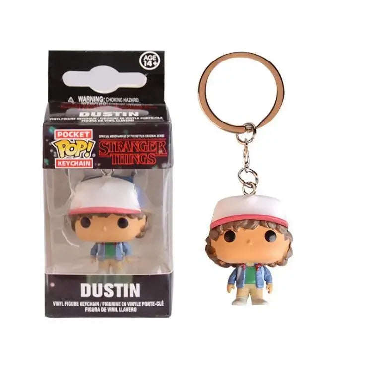 Funko POP NEW  ELEVEN Demogorgon DUSTIN Barb Steve Robin Keychain Toy Vinyl Figure Pocket Keychain Model Kid Toys
