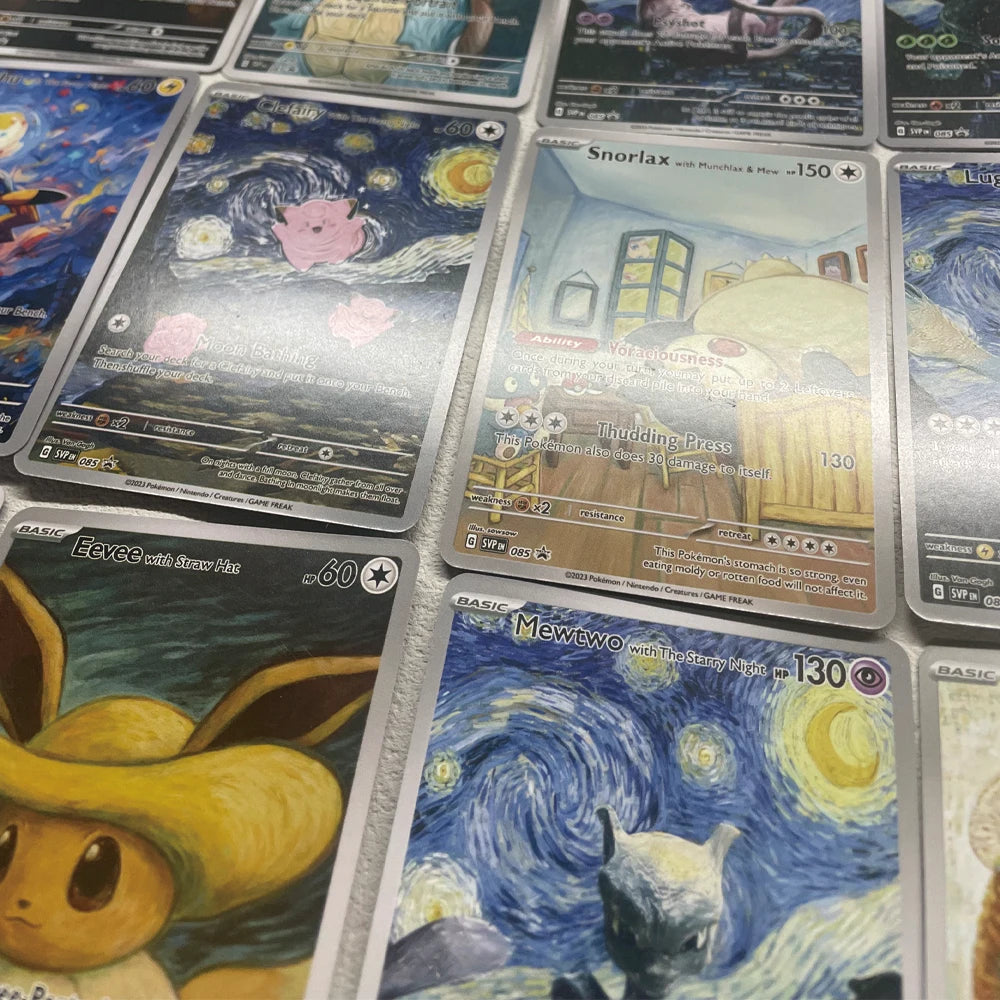 Cartoon Anime Pokemon Ptcg Self-Control Mewtwo Pikachu Collect Trading Signature Flash Card Child Gift 18pcs/set Gift Card Box