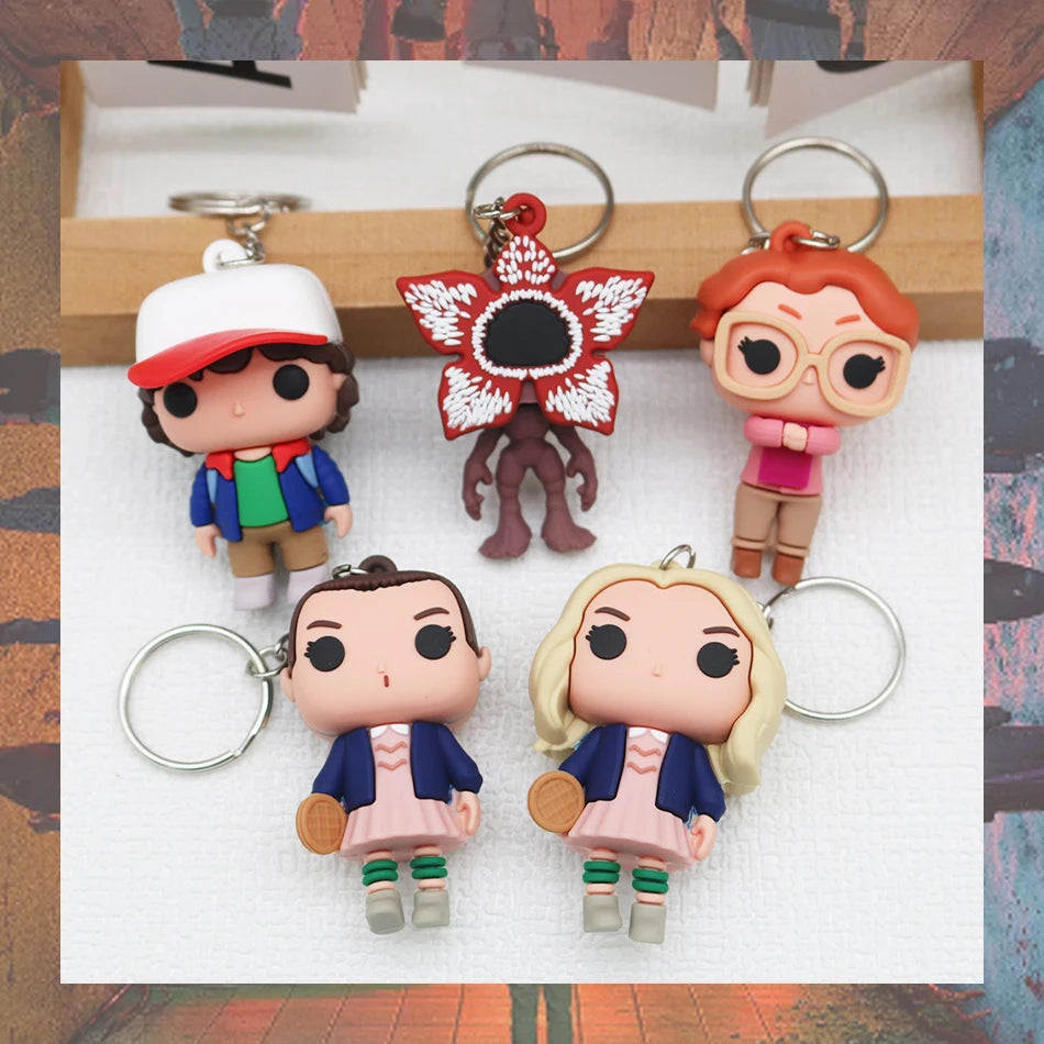 Pop Pocket Pop Eleven Stranger Keychain Robin  Barb Steve Dustin Key Ring Chain Model Toy Adults Children Gift Toys