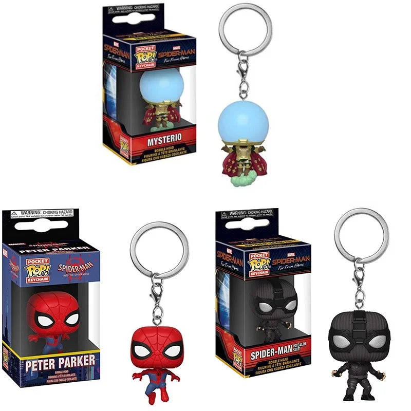 NEW FUNKO POP Spider-Man Spider-GWEN GREEN GOBLIN ZOMBIE HUNTER SPIDEY Peter Parker Mysterio Keychain Vinyl Figure Toys
