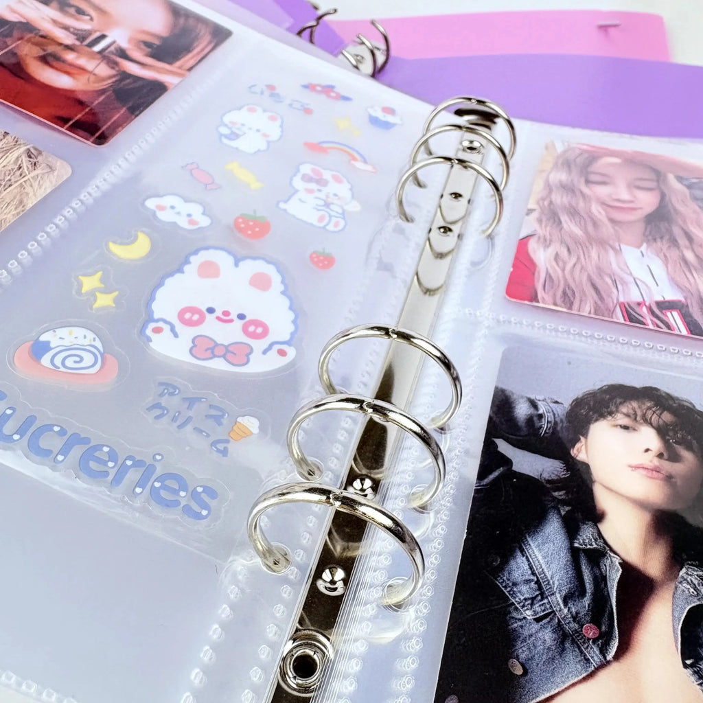 Binder Photocards Holder Sleeve Binder Cover Kpop Photo Album Simple Card Binder Collect Book Kpop School Stationery Binder