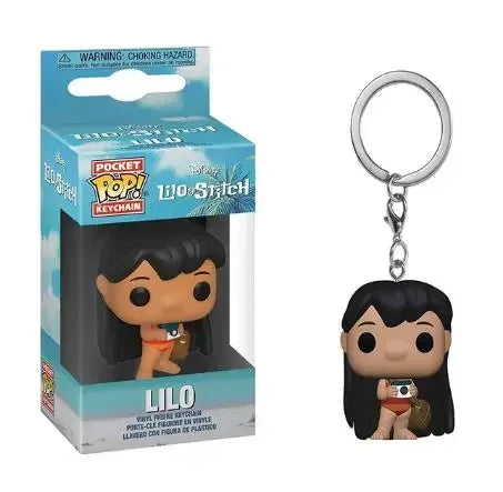 New 22 Styles Funko Pocket pop Keychains Mickey Mouse Minnie Donald Duck Stitch Angel Elvis TIKI Lilo Scrump Vinyl Figure Toys