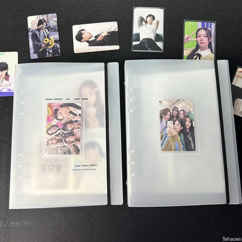 Binder Photocards Holder Sleeve Binder Cover Kpop Photo Album Simple Card Binder Collect Book Kpop School Stationery Binder