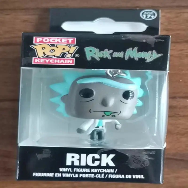 Funko Pop Rick  Keychain Vinyl Figure Toys Funny Rick Pickle and Morty Mr. Meeseeks Snowball Dolls Pocket Pop Keyring