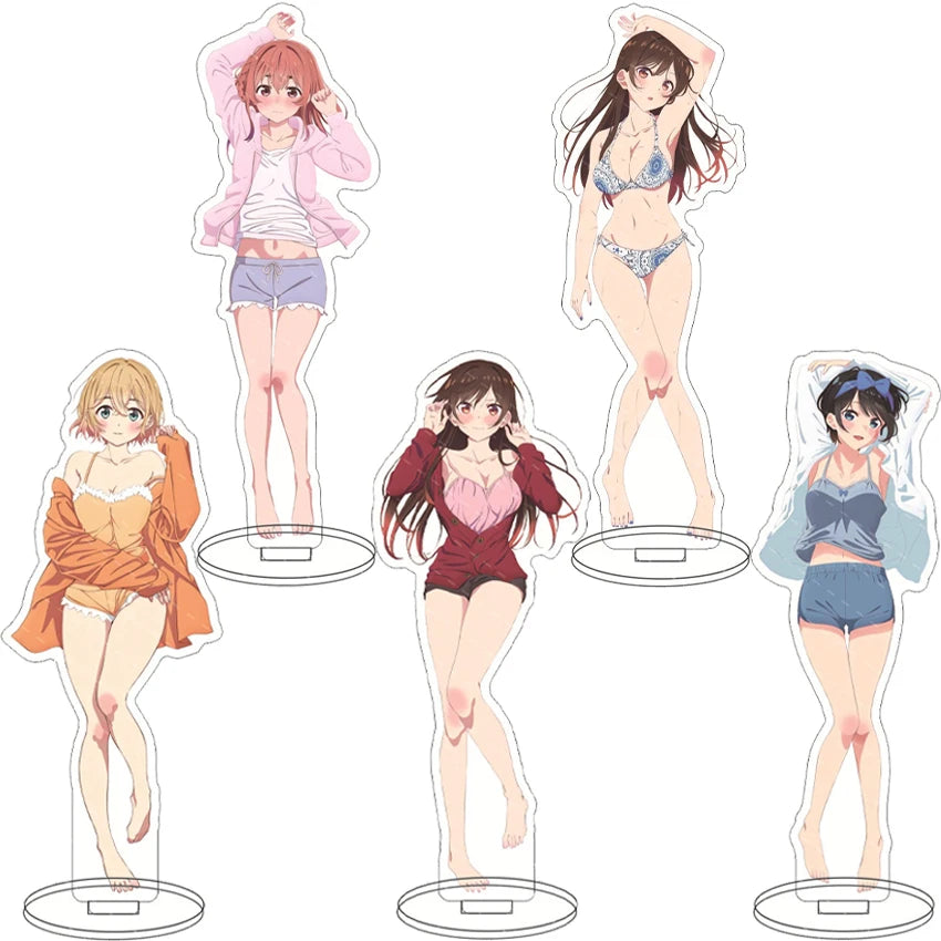 16CM Anime Figure Rent A Girlfriend‌ Mizuhara Chizuru Sarashina Ruka Nanami Mami Sakurasawa Sumi Cos Acrylic Stand Ornaments
