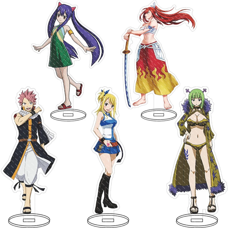 16CM Anime Figure FAIRY TAIL Natsu Dragneel Lucy Heartfilia Erza Scarlet Wendy Marvell Cos Acrylic Big Stand Ornaments Gifts