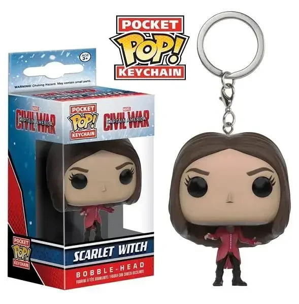 FUNKO POP The Avengers Marvels Iron Man Rocket Spider-man Hulk Loki Thor Captain America Panther Pocket Keychain Model Toys Gift