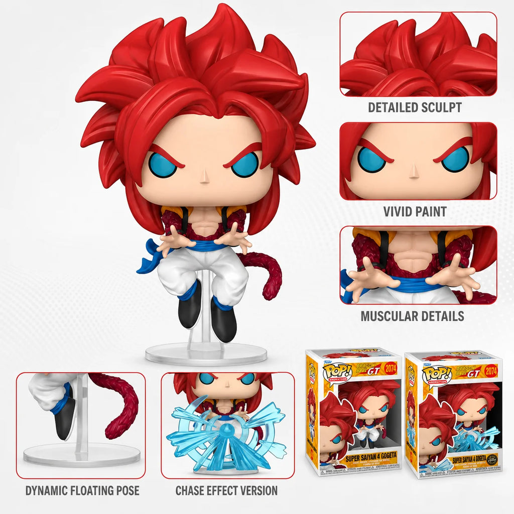 Original Funko Pop! Super Saiyan 4 Gogeta Collectable Vinyl Figure 86495 (Regular, Hidden Version Randomly)