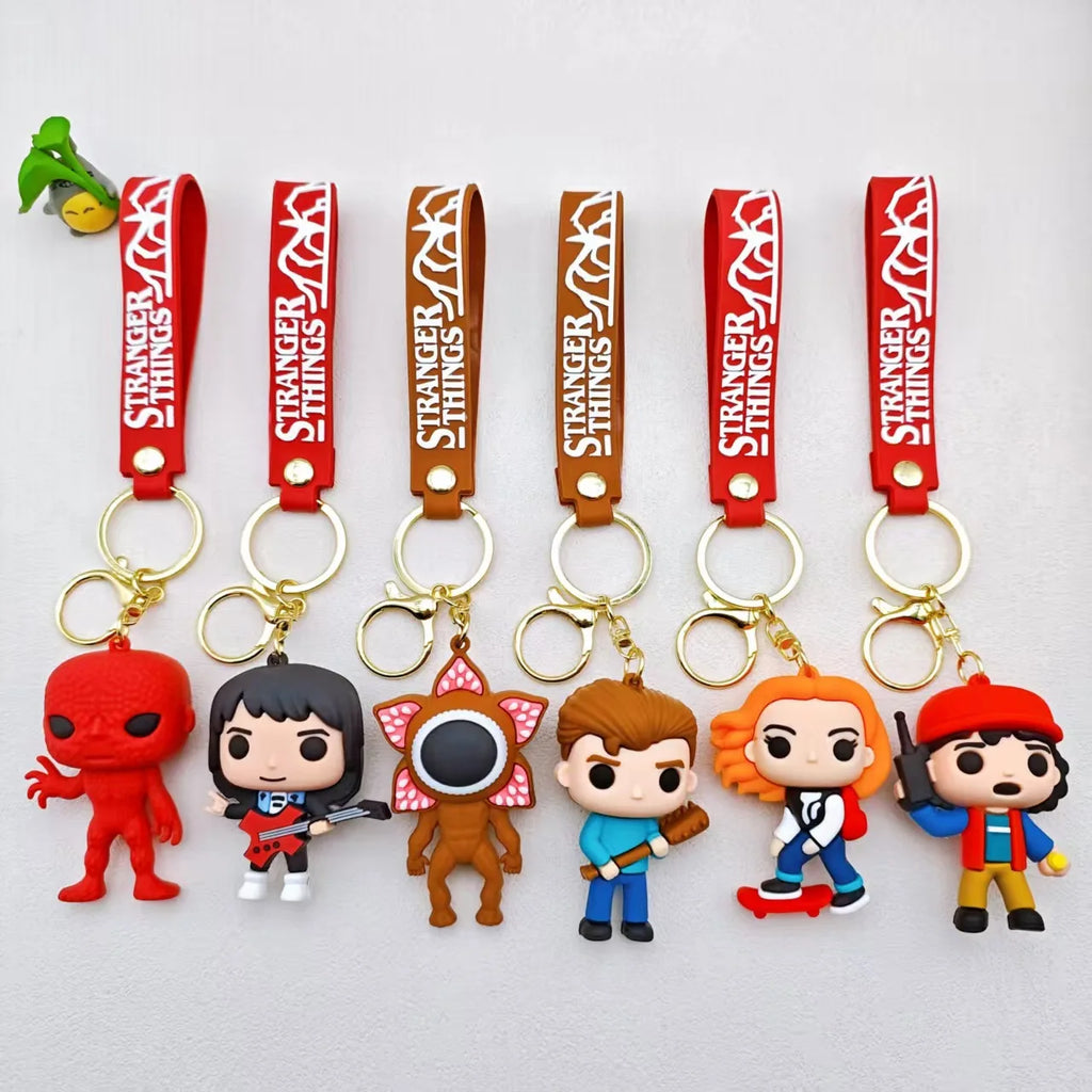 Funko Pop Pocket Pop Keychain Stranger Things Eleven Robin Barb Steve Dustin Key Ring Chain Model Toy Adults Children Gift Toys