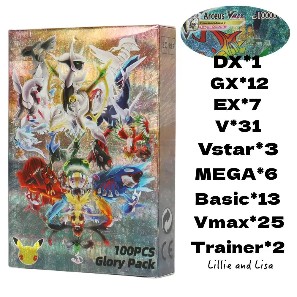 60/100Pcs English Pokemon Cards GX Tag Team Vmax EX Mega Shining Game Battle Carte Trading Collection Cards Toys Children Gifts