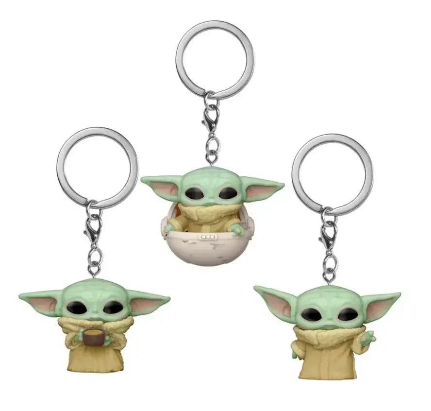 FUNKO POP Star Wars the Child Series the Child Keyring Anf the Child with the Cup Key Chains Pop Keychain Toys