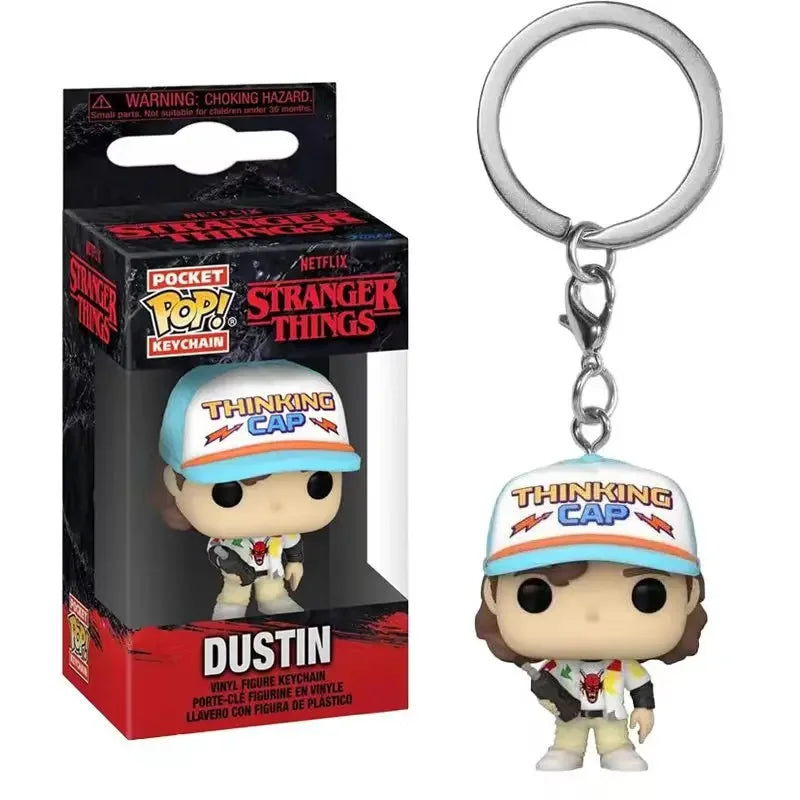 Funko POP NEW  ELEVEN Demogorgon DUSTIN Barb Steve Robin Keychain Toy Vinyl Figure Pocket Keychain Model Kid Toys