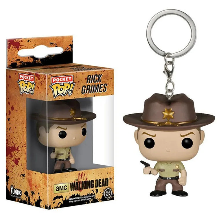 2026 Funko Pocket Keychains The Walking Dead Negan Action Figures Rick Grime Daryl Dixon Keychain Toys Figure Gift Toys