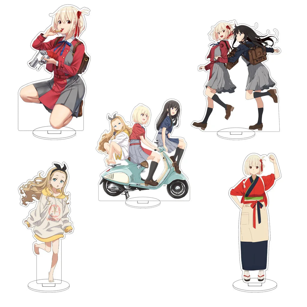16CM Anime Lycoris Recoil Nishikigi Chisato Inoue Takina Nakahara Mizuki Kurumi Cos Acrylic Figure Stand Ornaments Gifts