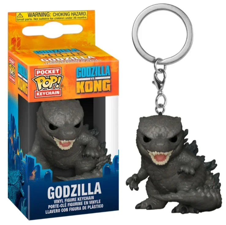 New Hot FUNKO POP Pocet! Keychains Movies the New Empire Godzilla VS. Kong Keychain Godzilla Kong Action Figure Keychains Toys