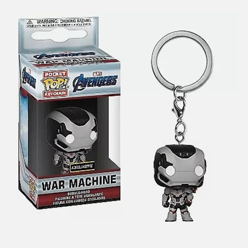 FUNKO POP The Avengers Marvels Iron Man Rocket Spider-man Hulk Loki Thor Captain America Panther Pocket Keychain Model Toys Gift