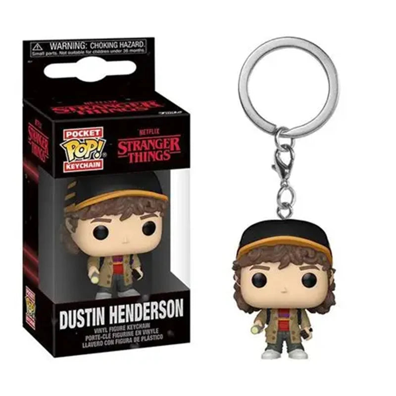 Funko POP NEW  ELEVEN Demogorgon DUSTIN Barb Steve Robin Keychain Toy Vinyl Figure Pocket Keychain Model Kid Toys