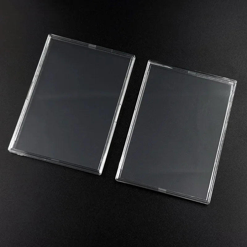 Clear Acrylic Card Holder Snap Type Gaming Sports Trading Card Display Case Kpop Idol Photo Protective Sleeves Not Magnetic