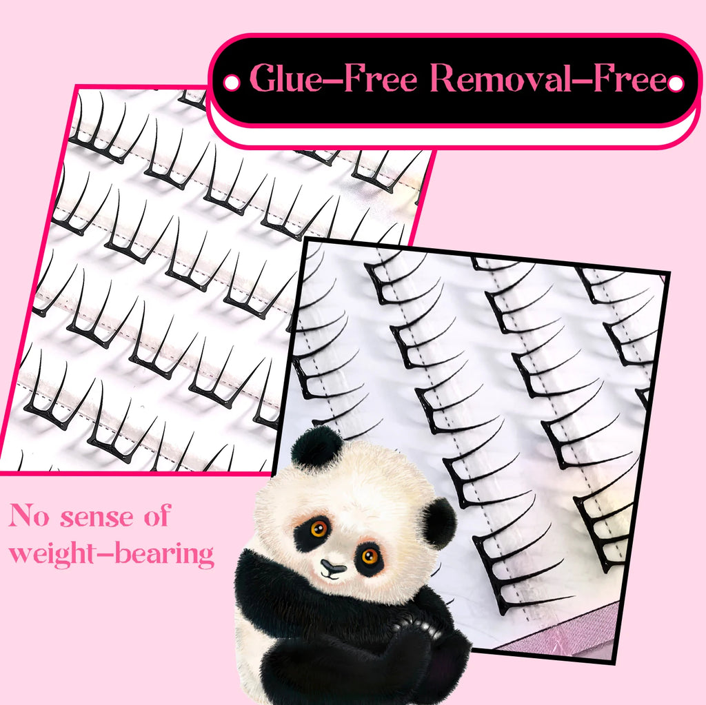 Korean Stylish False Eyelashes K-pop Inspired Design Comic Fluffy Clustered Slender Self-Adhesive Perfect for Everyday