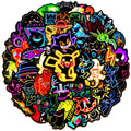 10/30/50pcs Cool Cartoon Neon Light Anime Pokemon Stickers Pikachu Cartoon Decals Laptop Motorcycle Phone Aesthetic Sticker Toys